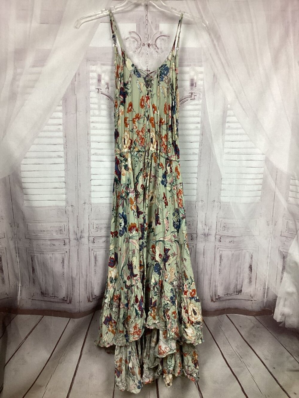 Madd Hatter Mary Boutique Boho Floral Maxi Dress Sleeveless M/L